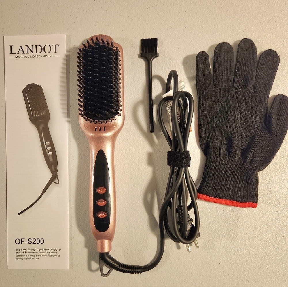 Landot Rose Gold Hair Straightening Brush - Picture 9 of 15